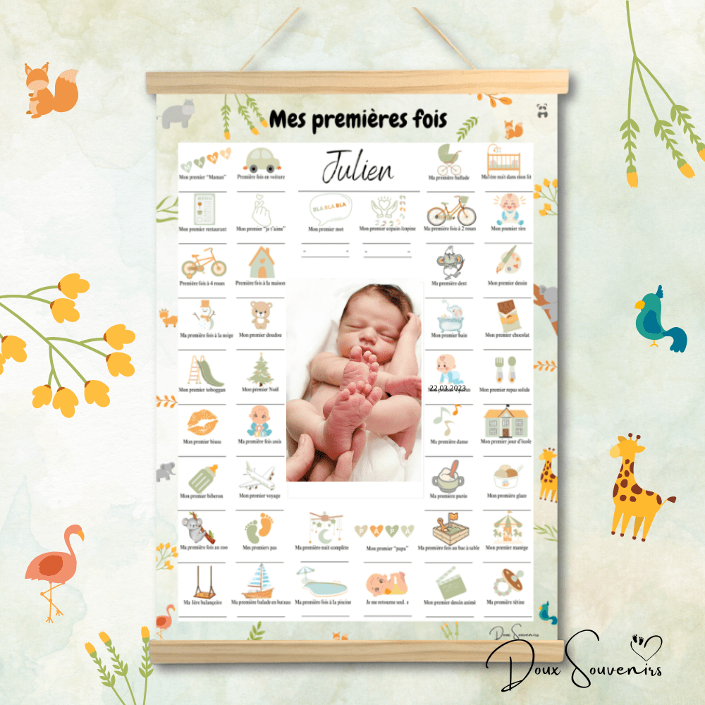 Affiche Mes premières fois | Modèle "Animaux"
