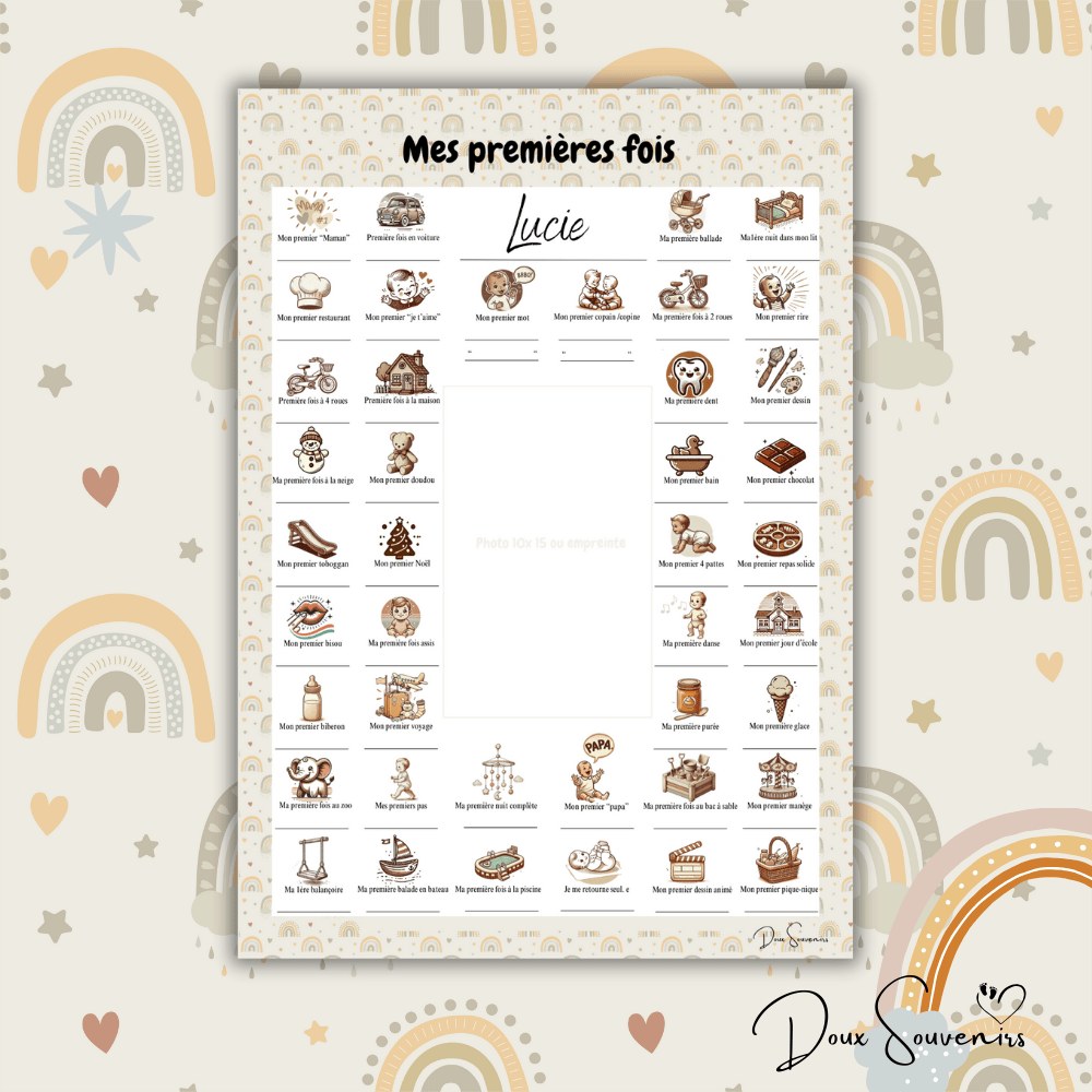 Affiche Mes premières fois | Modèle "Arc En Ciel"