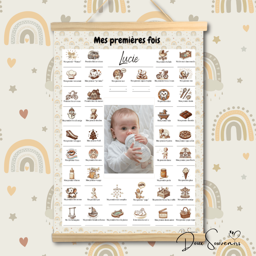 Affiche Mes premières fois | Modèle "Arc En Ciel"