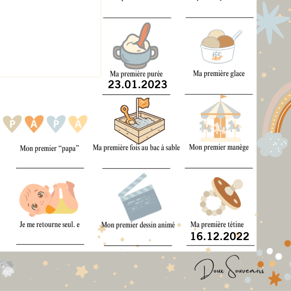 Affiche Mes premières fois | Modèle "Nuit claire"