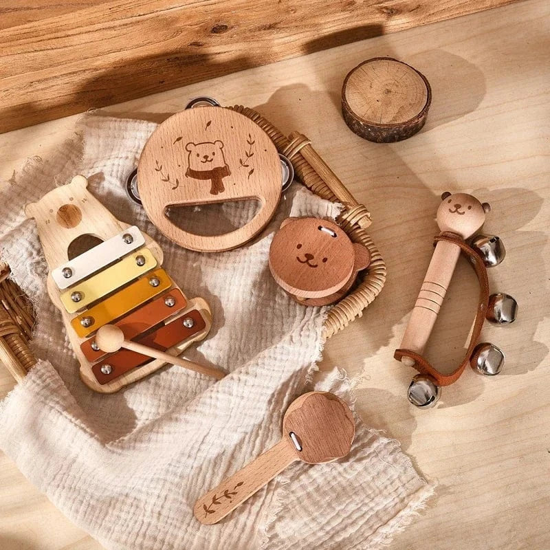 Coffret musical Montessori 5 pièces – Éveil musical et motricité tout en douceur