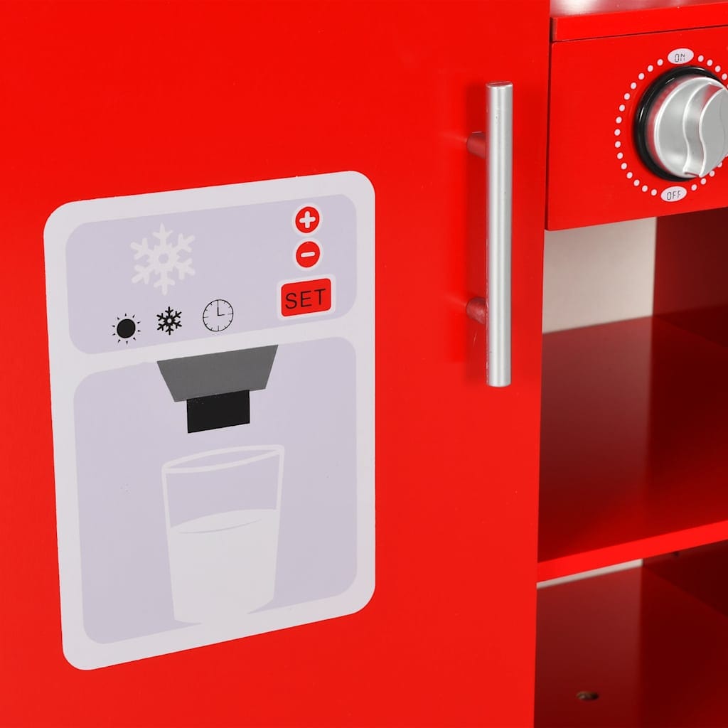Cuisine jouet rouge et blanche avec accessoires
