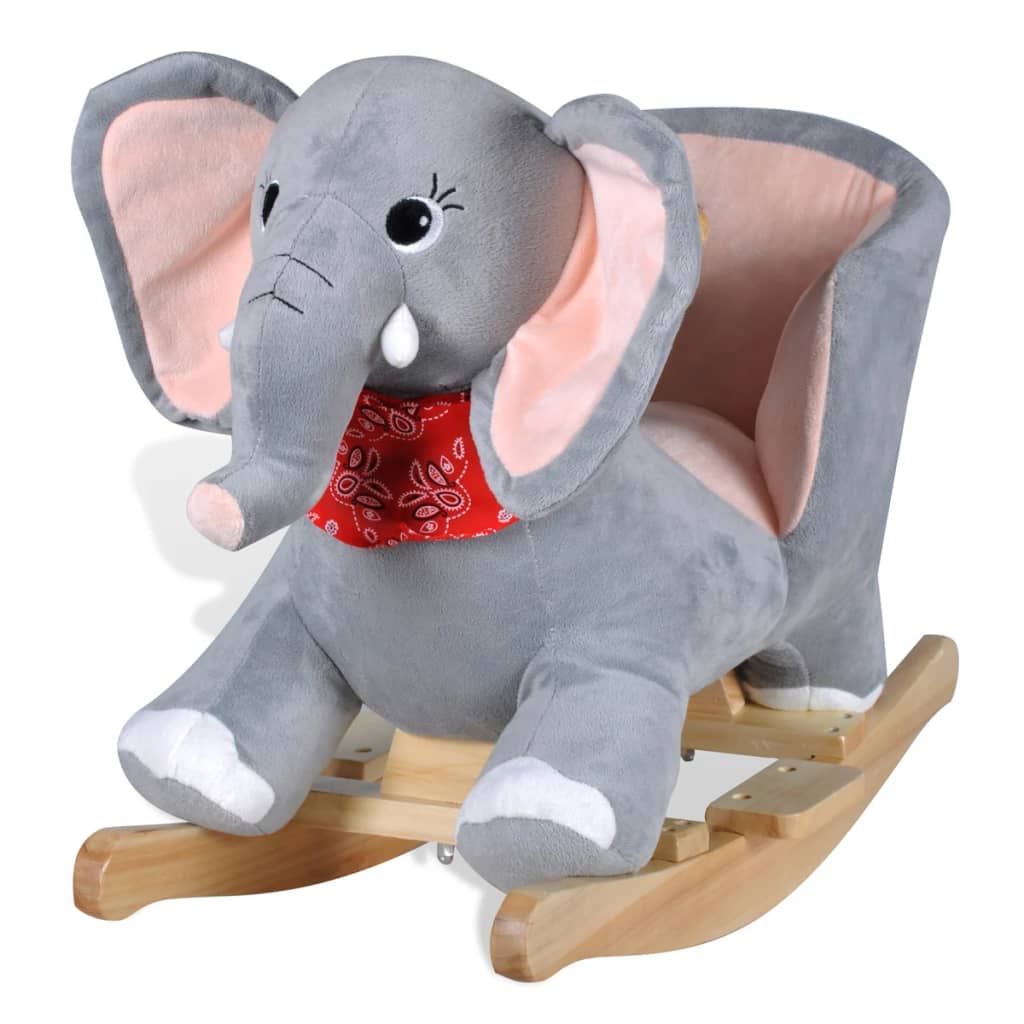 Éléphant à bascule pour bébé en peluche ultra douce