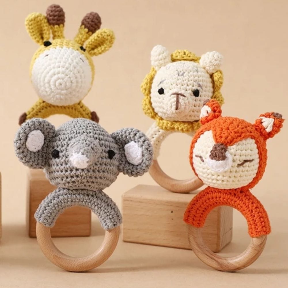 Hochet Montessori bois & crochet