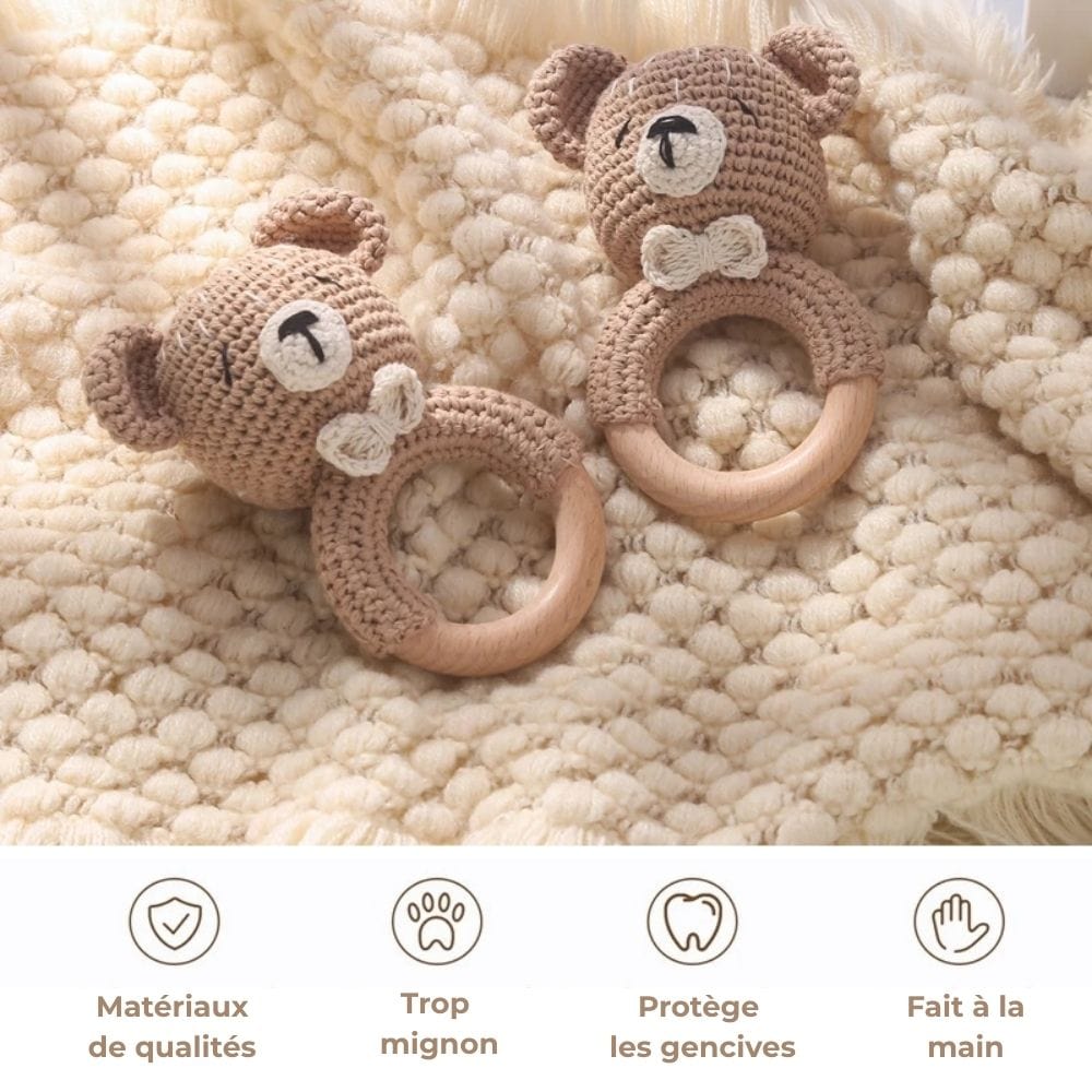 Hochet Montessori bois & crochet