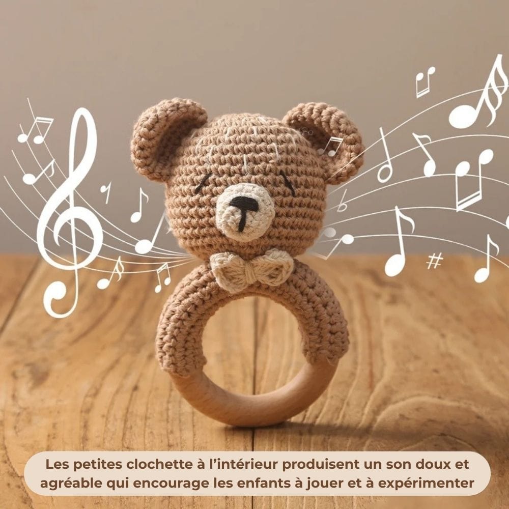 Hochet Montessori bois & crochet