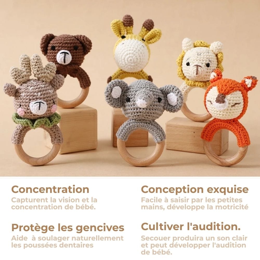 Hochet Montessori bois & crochet