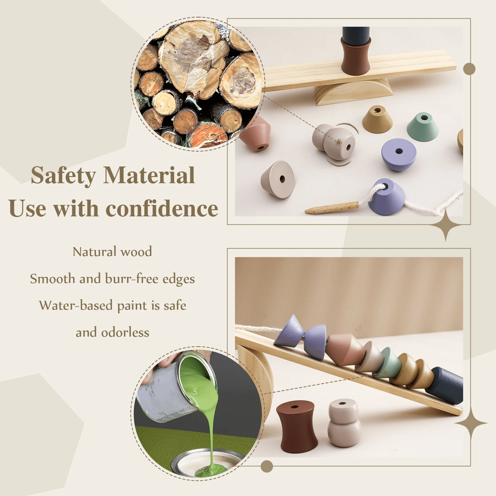 Jeu d’équilibre & enfilage Montessori