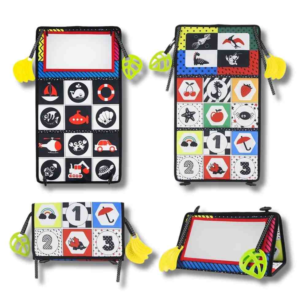 Livre d’éveil sensoriel avec miroir – Pour un éveil tout en douceur