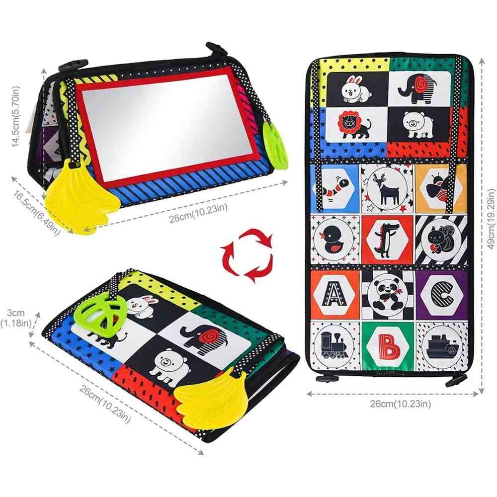 Livre d’éveil sensoriel avec miroir – Pour un éveil tout en douceur