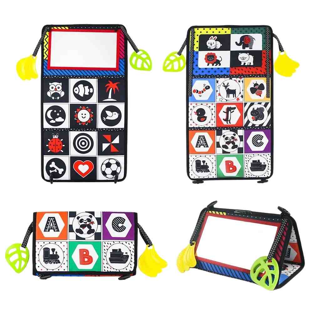 Livre d’éveil sensoriel avec miroir – Pour un éveil tout en douceur