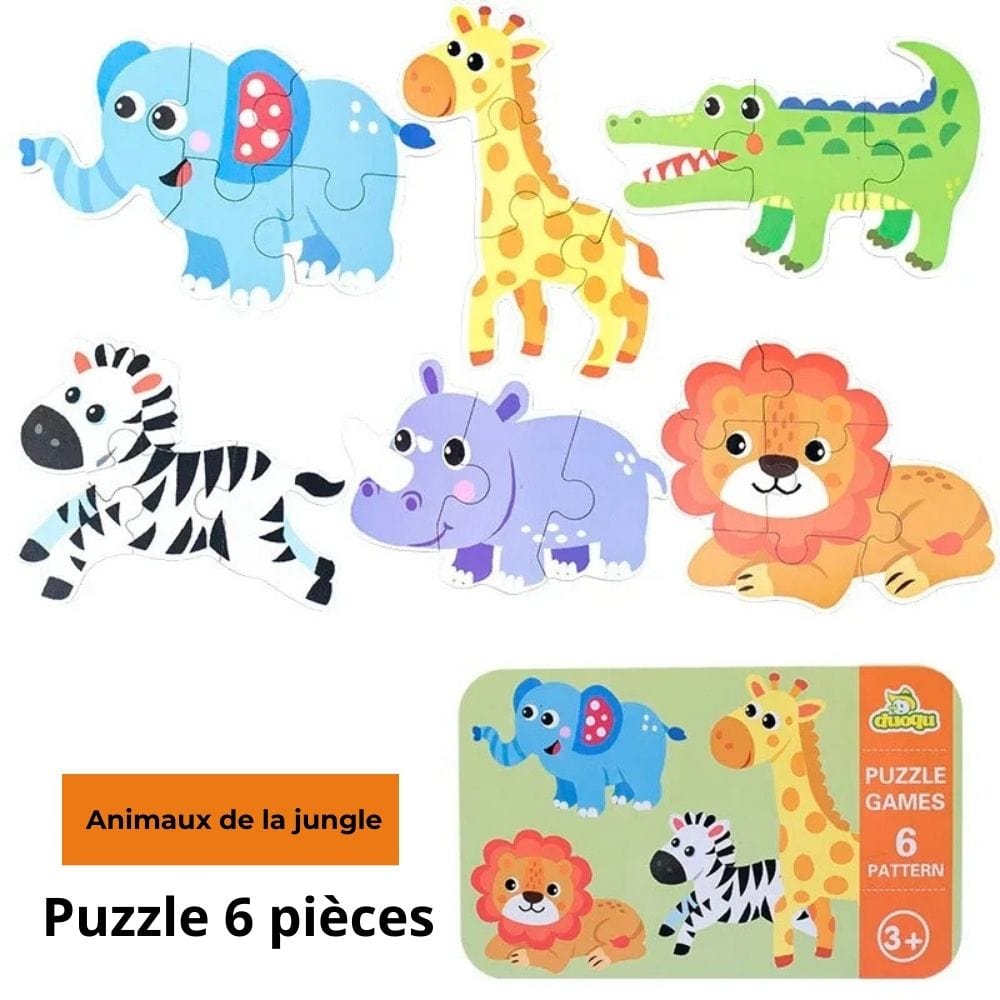 Puzzle en bois de 3-6 pièces