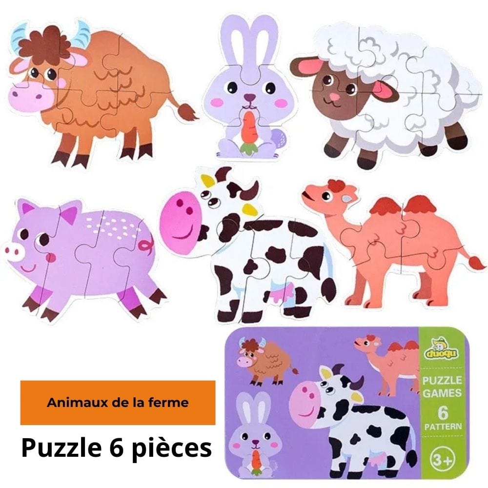 Puzzle en bois de 3-6 pièces