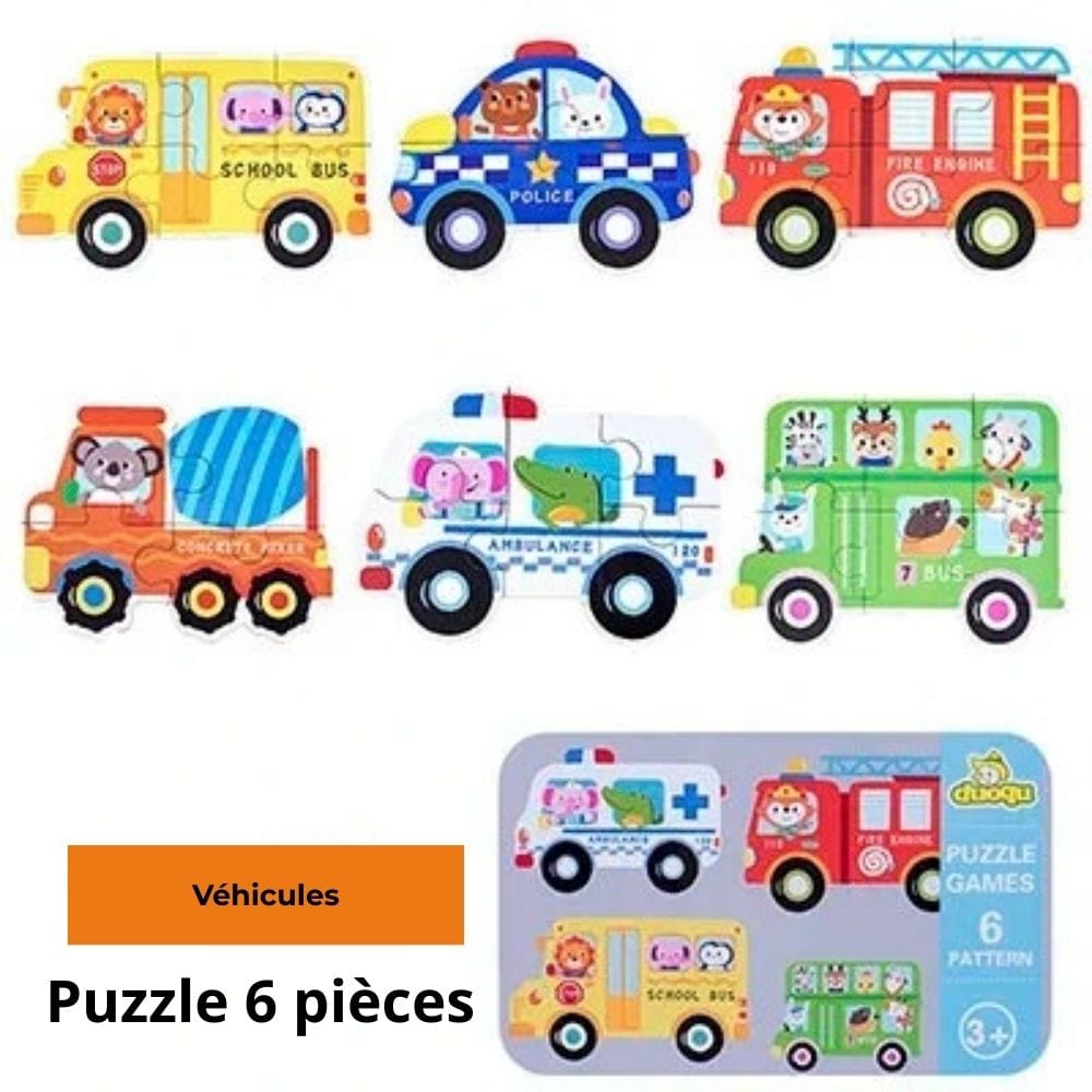 Puzzle en bois de 3-6 pièces