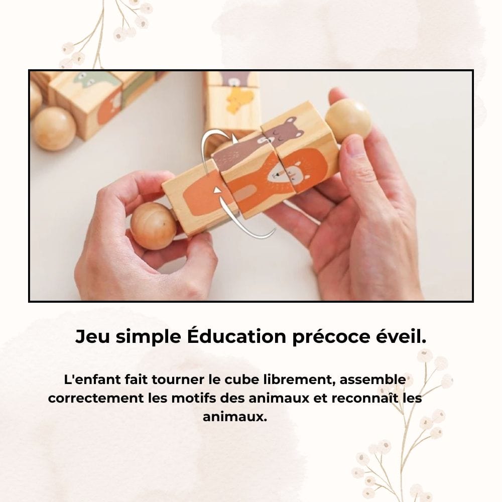 Puzzle rotatif en bois Montessori