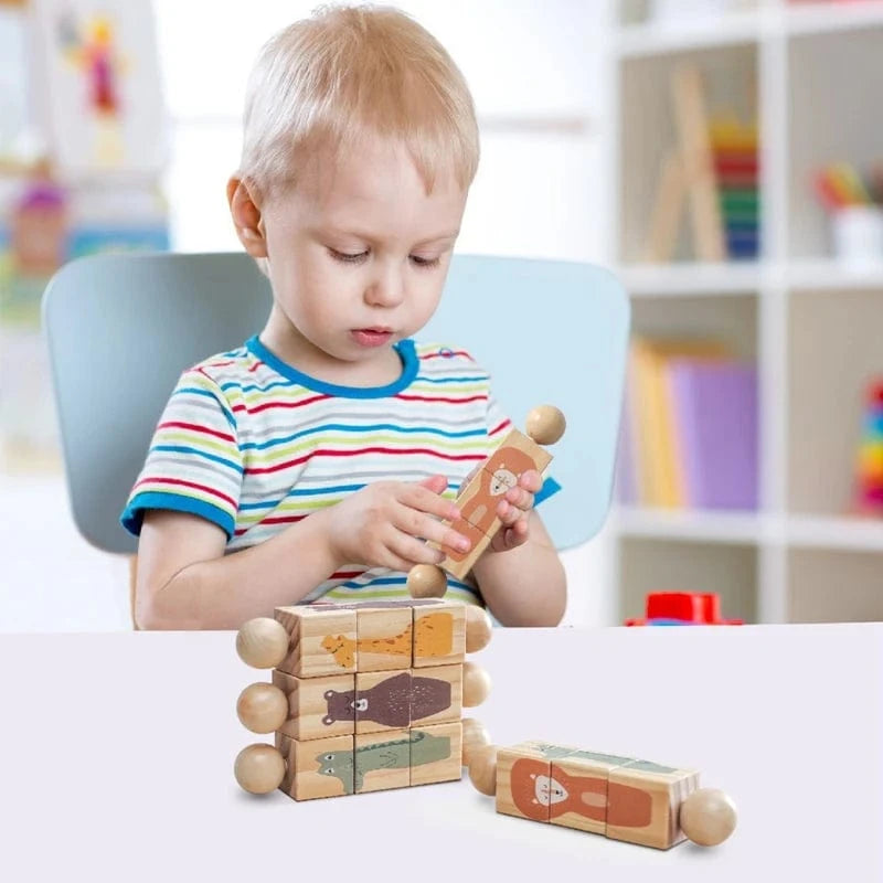 Puzzle rotatif en bois Montessori