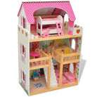 Maison De Poupées À Trois Étages Bois 60 X 30 X 90 Cm