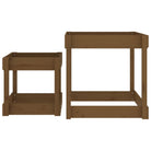 Tables À Sable 2 Pcs Marron Miel Bois De Pin Massif
