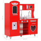 Cuisine jouet rouge et blanche avec accessoires