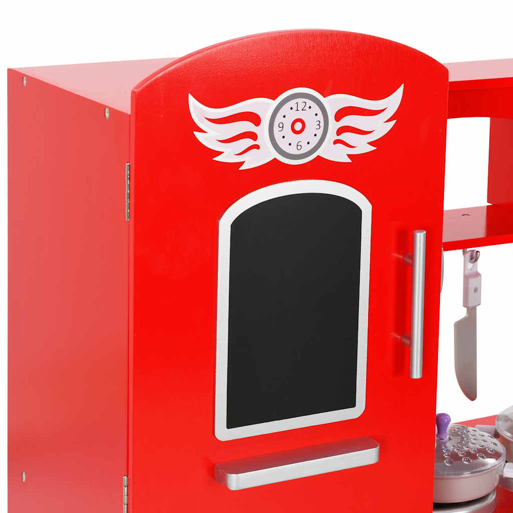Cuisine jouet rouge et blanche avec accessoires