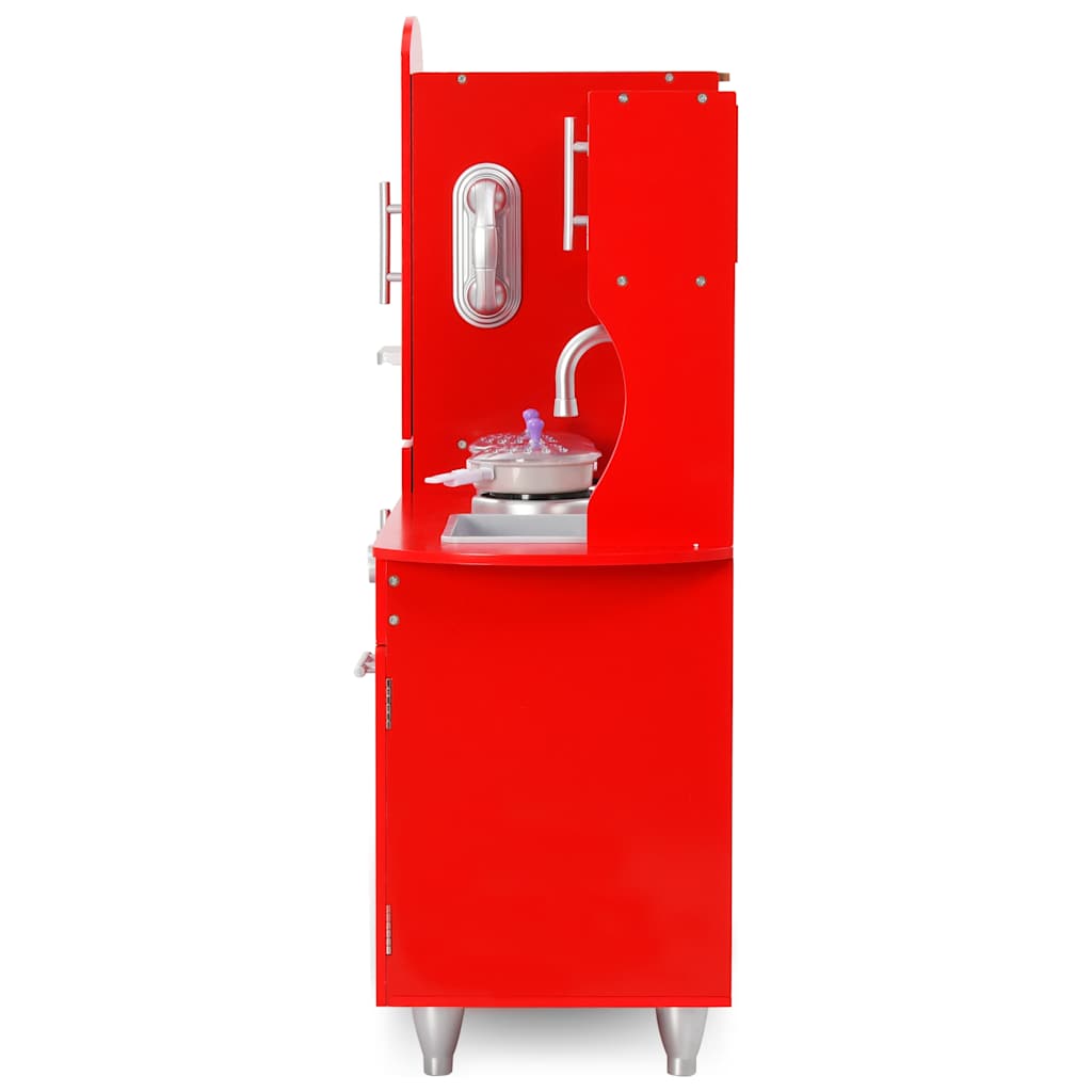 Cuisine jouet rouge et blanche avec accessoires