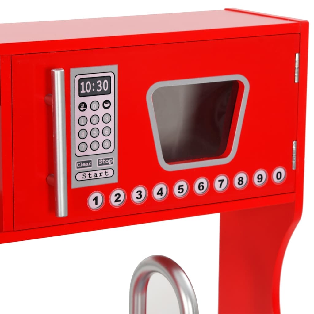 Cuisine jouet rouge et blanche avec accessoires