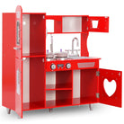 Cuisine jouet rouge et blanche avec accessoires