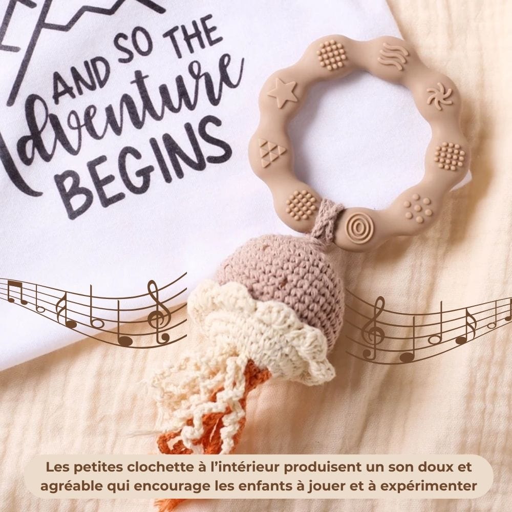 Hochet sensoriel en silicone