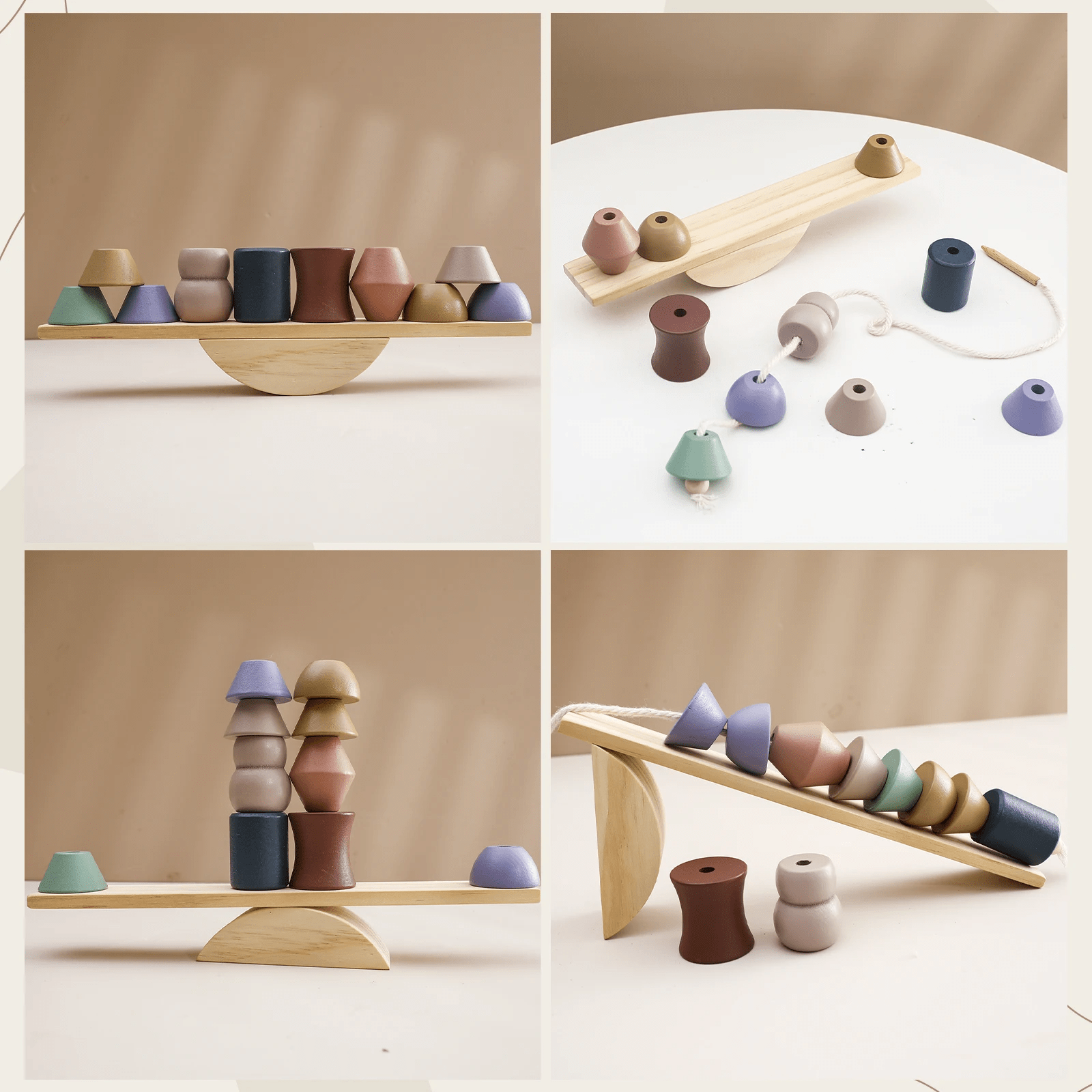 Jeu d’équilibre & enfilage Montessori