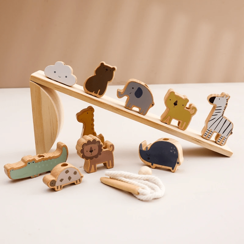 Jeu d’équilibre & enfilage Montessori