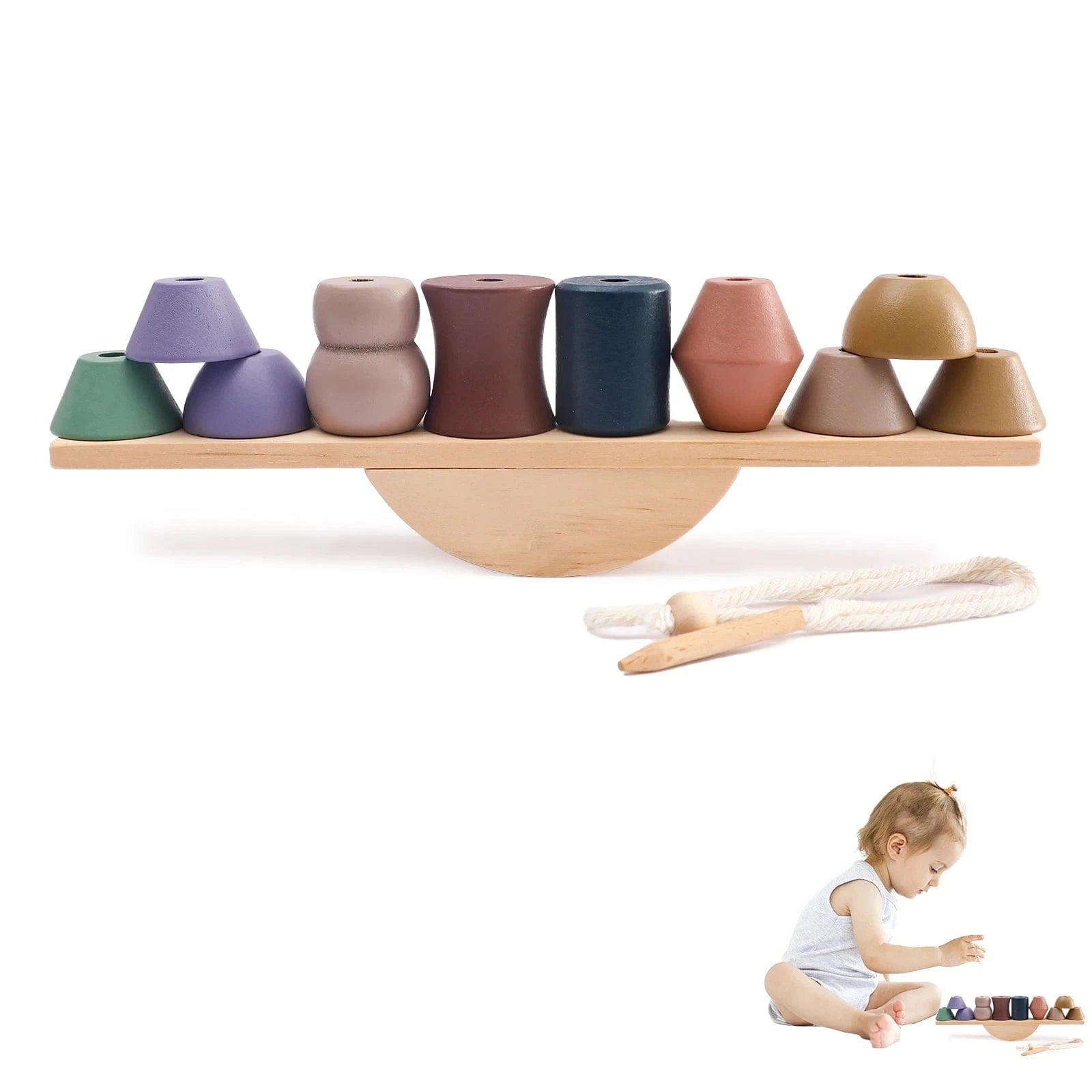 Jeu d’équilibre & enfilage Montessori