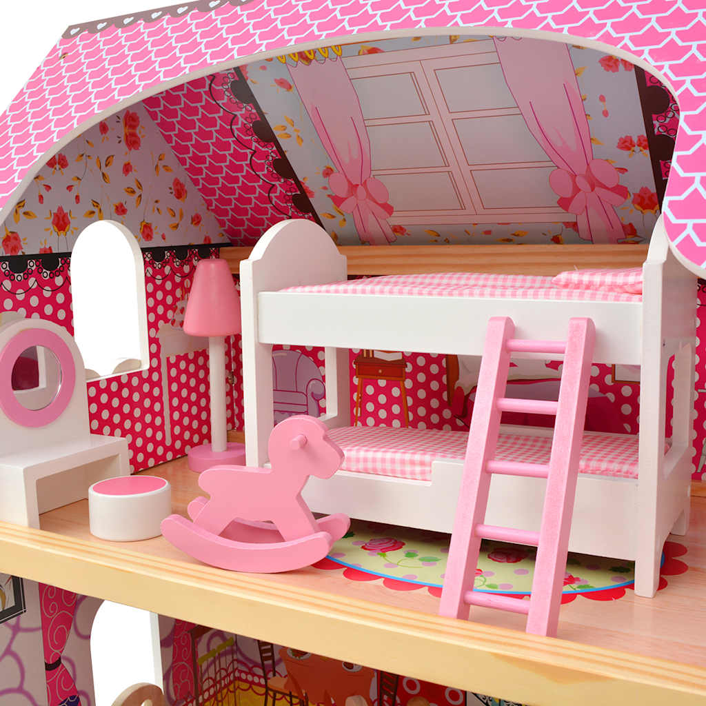 Maison De Poupées À Trois Étages Bois 