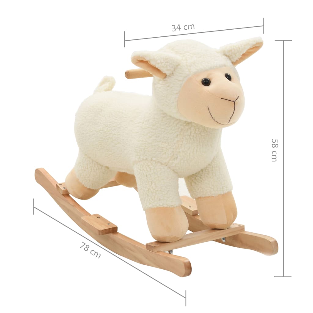 Mouton à bascule blanc doux et stable