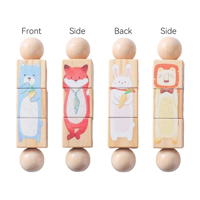 Puzzle rotatif en bois Montessori