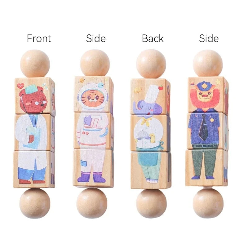 Puzzle rotatif en bois Montessori