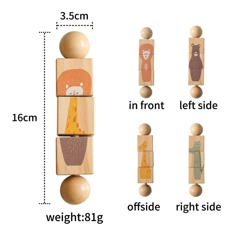 Puzzle rotatif en bois Montessori