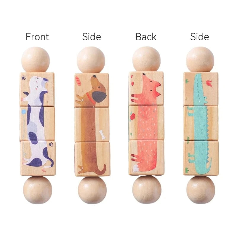 Puzzle rotatif en bois Montessori