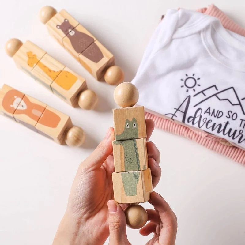 Puzzle rotatif en bois Montessori