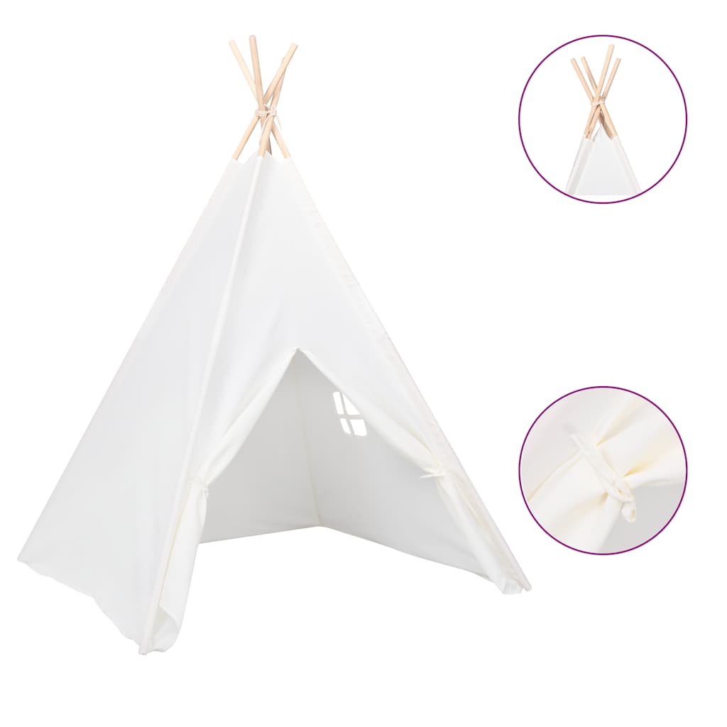 Tipi enfant blanc en tissu peau de pêche
